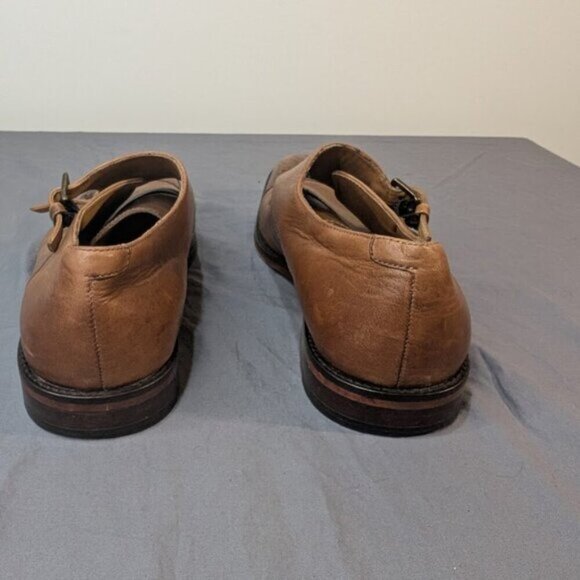 Marco Vittorio Brown Leather Double Monk Strap Cap Toe Dress Shoes Men Size 10.5 - Picture 6 of 13